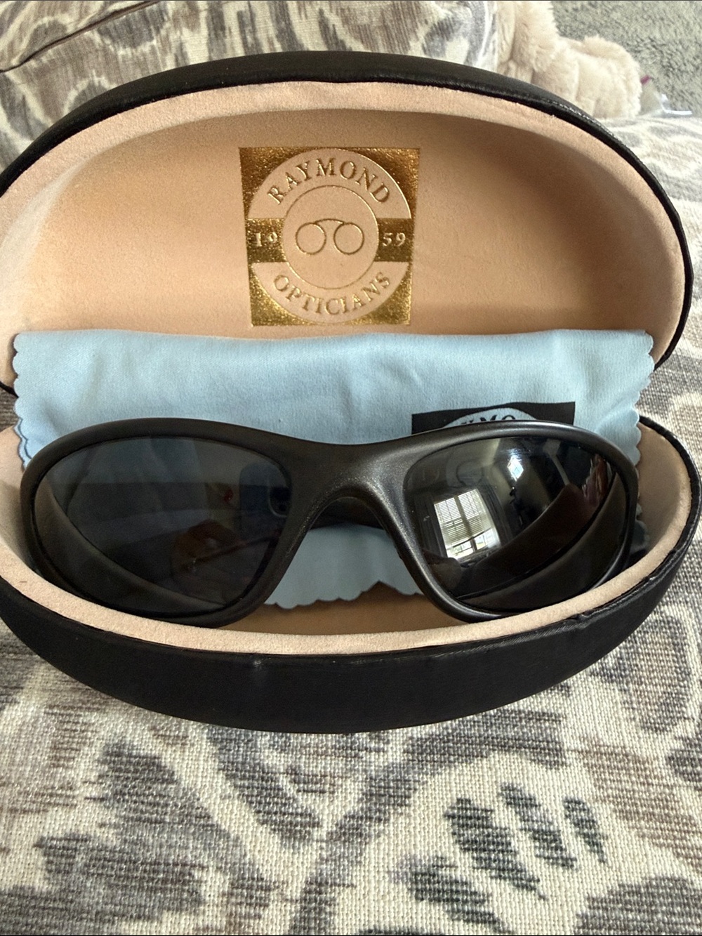 Raymond Opticians Men's Black Wrap Sunglasses